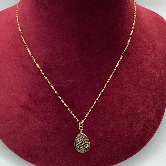 Tear Drop Stone Set Pendant and Chain (3 for $15) - Picture 2 of 6